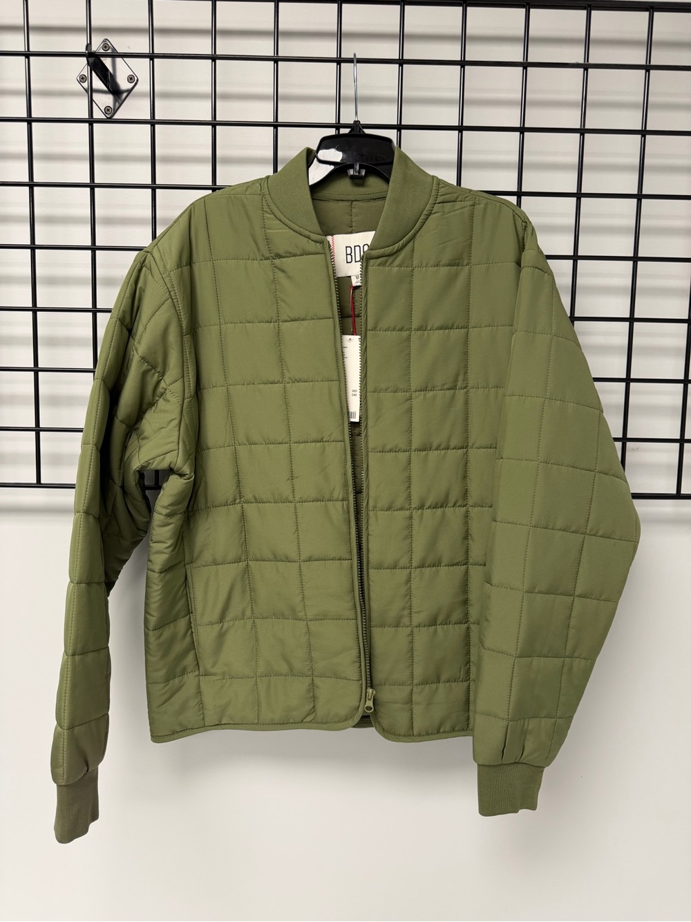BDG Olive Quilted Bomber Jacket